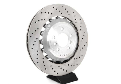 Disco de freno ventilado y perforado derecho OEM 34212284104 para BMW F10, F06, F12, F13. Original BMW.