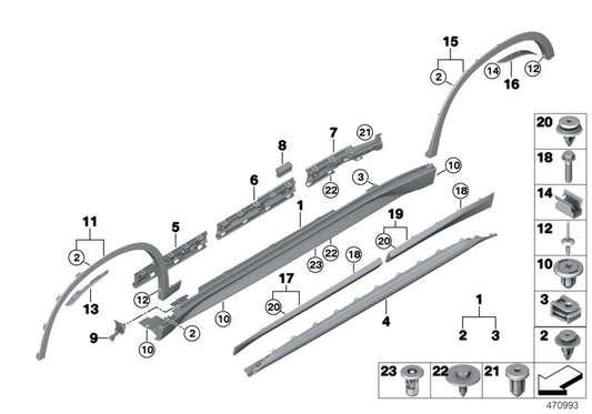 Cubierta lateral derecha (debajo de la puerta) OEM 51777403398 para BMW X1 F48, F48N. Original BMW.