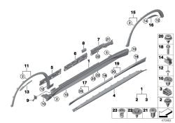 Successione per la gonna sul retro sinistro per BMW X1 F48, F48N (OEM 5177332333). BMW originale.