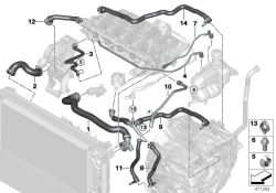 Tubo flexible bomba líquido refrigerante OEM 17127617365 para MINI F56, F55, Clubman F54, Cabrio F57, Countryman F60... y más. Original MINI.