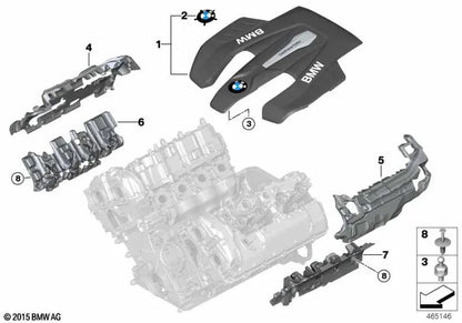 Couverture du moteur pour BMW G30 (OEM 11148679177). BMW d'origine