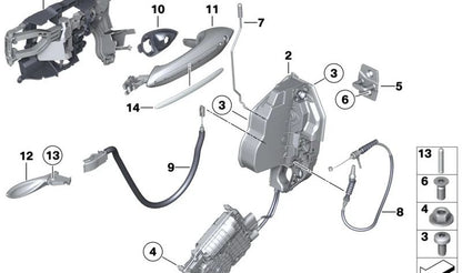 Cerradura completa delantera izquierda para BMW F10, F11, F18, F01, F02, F04 (OEM 51215A36E17). Original BMW