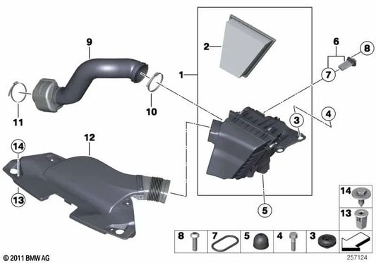 Air duct for BMW Z4 E89 (OEM 13717613823). Original BMW.