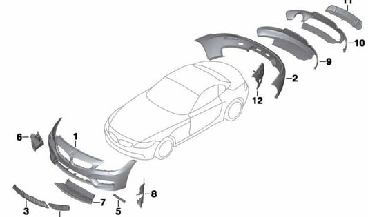 Guía de aire inferior OEM 51747903728 para BMW Z4 E89. Pieza original BMW. Ideal para mejorar la aerodinámica con el kit M.