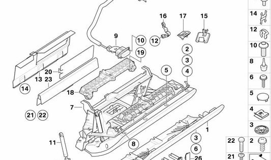 Tampa do distribuidor de energia para BMW E63, E63N, E64, E64N (OEM 51167009310). BMW originais.