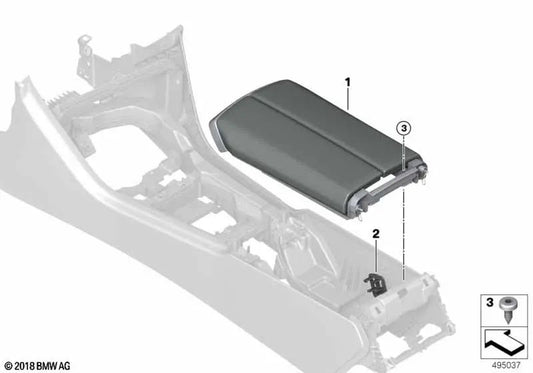 Leather Center Console Armrest for BMW G14, G15, G16 (OEM 51166996362). Original BMW