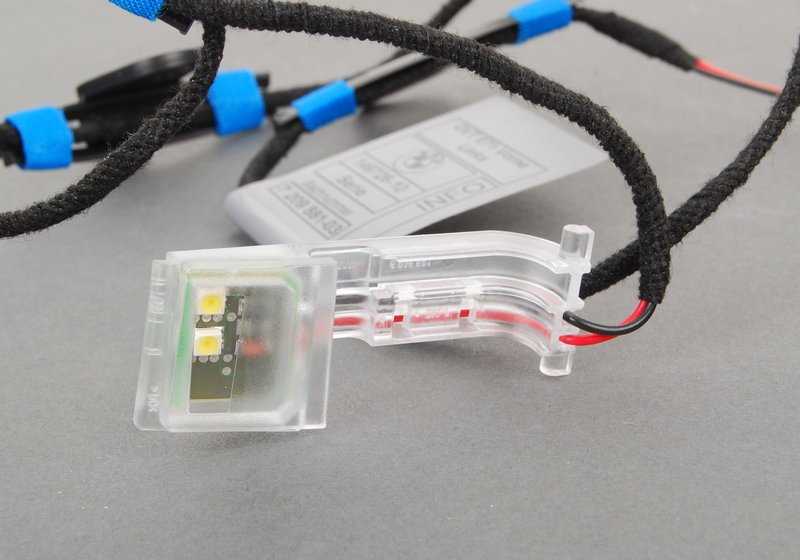 Iluminación de manilla de puerta delantera izquierda OEM 63177209881 para BMW E71, E72. Original BMW.