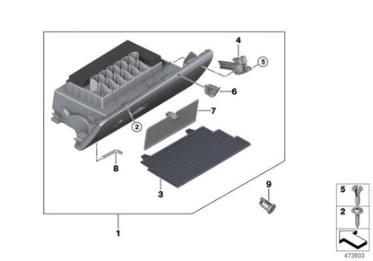 Guantera color OYSTER dirección izquierda OEM 51166841166 para BMW X1 F48, X1 F48 LCI, X2 F39. Original BMW.