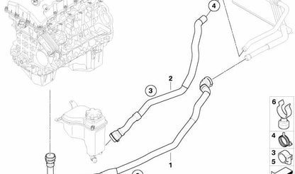 Manguera de calefacción del motor OEM 64216983858 para BMW Serie 1 (E82, E88), Serie 3 (E90, E91, E92, E93), X1 (E84). Original BMW