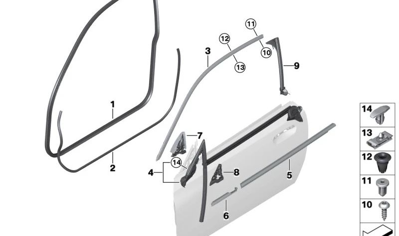 Clipe para BMW Série 1 E81, E82, F21, Série 2 F22, F23, F87, G42, Série 3 E92, F34, Série 4 F32, F36, G22, Série 5 F07, Série 6 F06, F13, Série 8 G16 (OEM 51767162587). BMW original