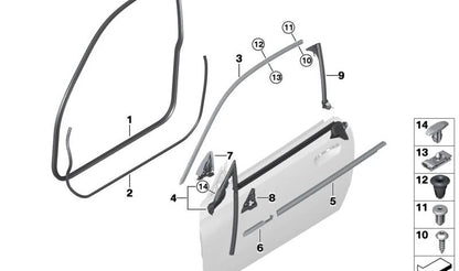 Clipe para BMW Série 1 E81, E82, F21, Série 2 F22, F23, F87, G42, Série 3 E92, F34, Série 4 F32, F36, G22, Série 5 F07, Série 6 F06, F13, Série 8 G16 (OEM 51767162587). BMW original