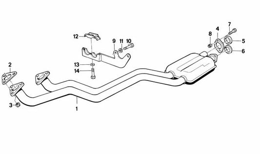 Abrazadera de tubo escape OEM 18211176919 para BMW E24 y E28. Pieza original BMW.