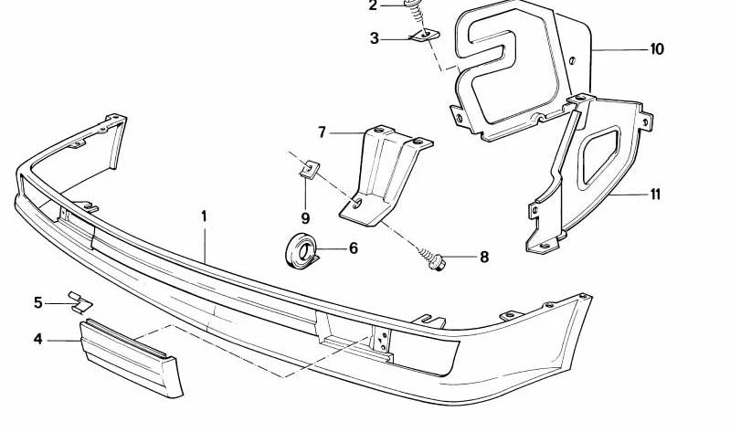 Cubierta derecha OEM 51111967470 para BMW E24. Original BMW.