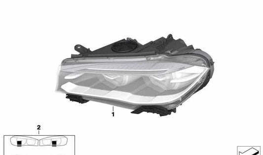Faro delantero derecho LED OEM 63117381140 para BMW F15, F85, F16, F86. Repuesto original BMW.