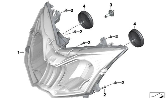 Faro Caperuza OEM 63128534601 para motocicletas BMW C 650 GT (K19). BMW Motorrad original.