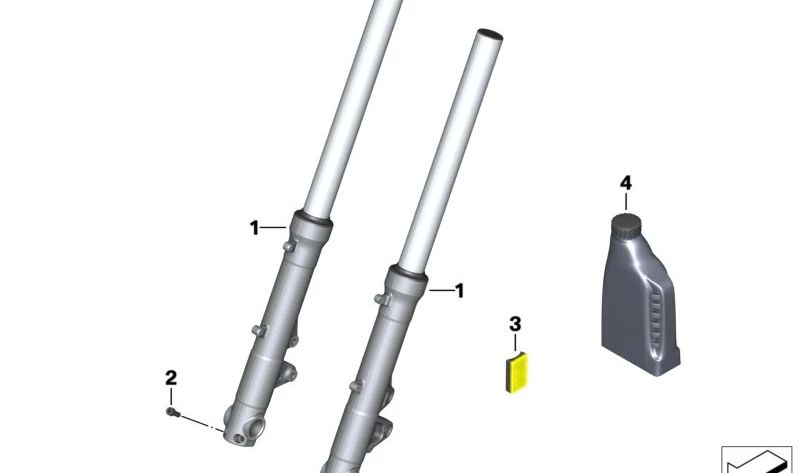 Rama de la horquilla izquierda OEM 31427711483 para BMW Motorrad F 800 S, F 800 ST, F 800 GT. Original BMW Motorrad.