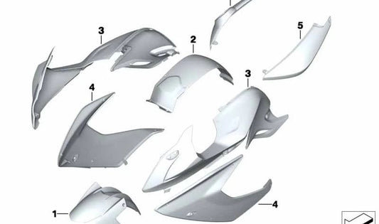 Cubierta lateral izquierda OEM 46638535635 para BMW Motorrad R1200GS (K25), R1200GSA (K25), años 2008-2012. Repuesto original BMW Motorrad.