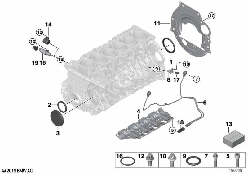 Sensor de detonação para BMW E81, E87, F10, F11, E63, F01, E84, F25, E70, E89 (OEM 13627566785). BMW original.