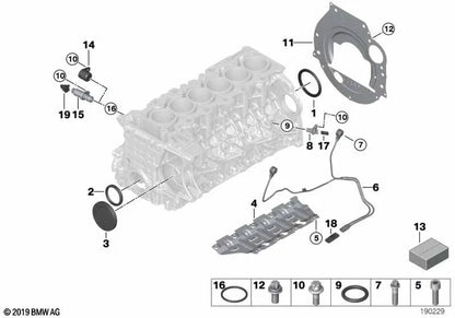 Sensor de detonação para BMW E81, E87, F10, F11, E63, F01, E84, F25, E70, E89 (OEM 13627566785). BMW original.