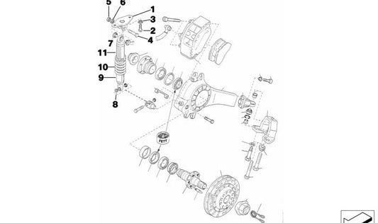 Supporto supporto OM 3352483653 per BMW E81, E82, E87, E88, E90, E91, E92, E93. BMW originale.