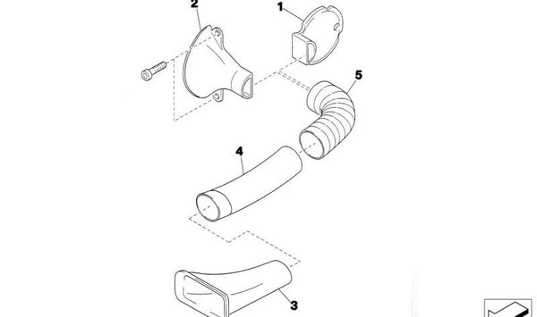 Adaptador de conducto de aire de freno izquierdo OEM 51712486019 para BMW F20, F21, F22, F23, F30, F31, F32, F33, F34, F36, F87. Original BMW.