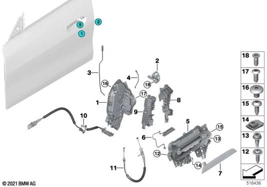 Front left bracket adapter for BMW G26 (OEM 51215A29AD3). Original BMW