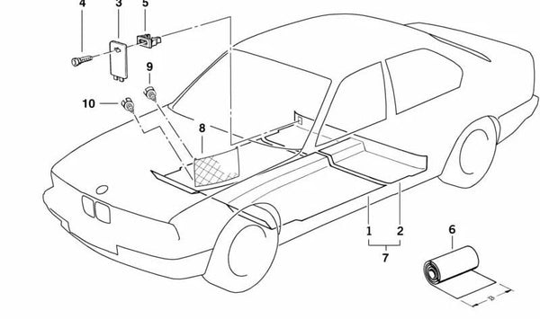 Tapa embellecedora OEM 51711975618 para BMW E34, E32. Original BMW.