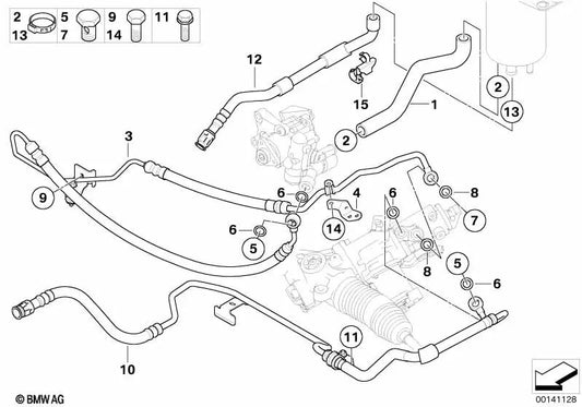 Extendable hose for BMW 5 Series E60N, E61N 6 Series E63N, E64N (OEM 32416774188). Original BMW.