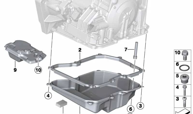 Tubo de rebose cárter OEM 24117551083 para MINI Cooper S R50, R52, R53. Original MINI.