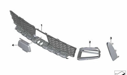 Rejilla izquierda parachoques OEM 51748075623 para BMW F40 128ti y M135i xDrive. Original BMW.
