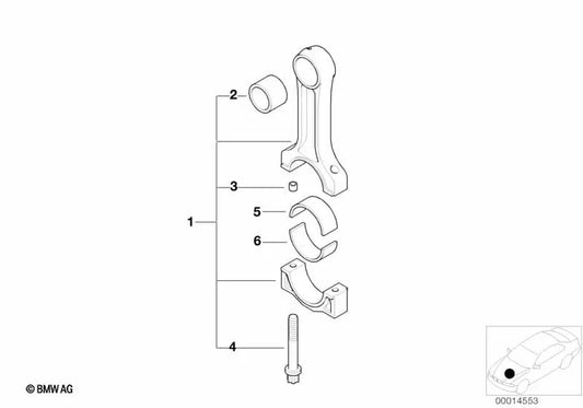 Rod Game for BMW Series 3 E36 (OEM 11242245435). BMW original.