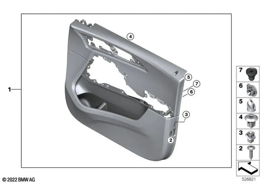Revestimiento puerta delantera izquierda Sakhir Orange OEM 51415A68665 para BMW XM G09. Original BMW.