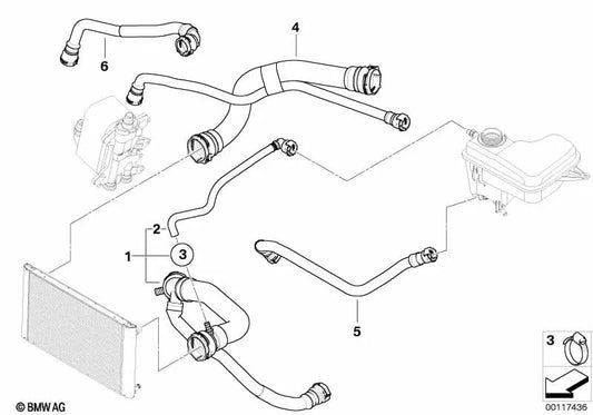 Tubo del refrigerante per BMW E65 (OEM 17127791862). BMW originale