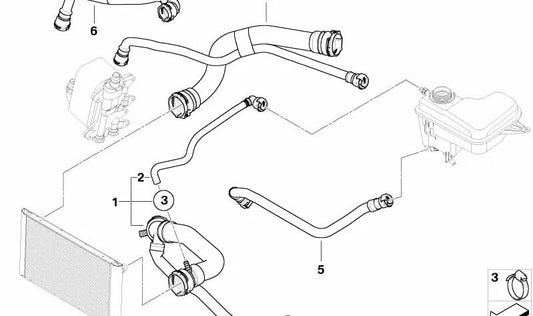 OEM refrigerant hose 17127790845 for BMW E65. Original BMW.