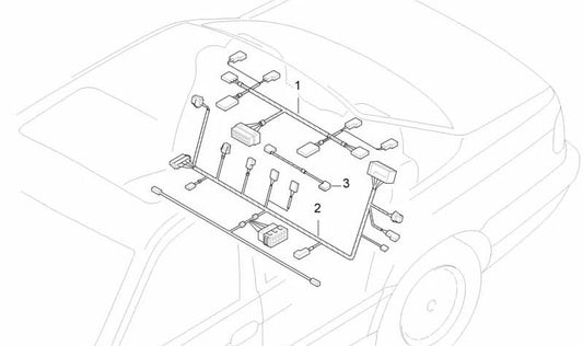 Fiação para aquecimento do assento e apoio de cabeça traseira OEM 61128370797 para BMW E38. BMW original.