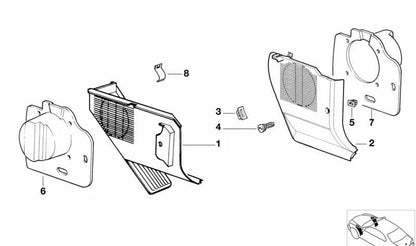 Revestimiento lateral delantero izquierdo para BMW Serie 3 E36 (OEM 51438173559). Original BMW