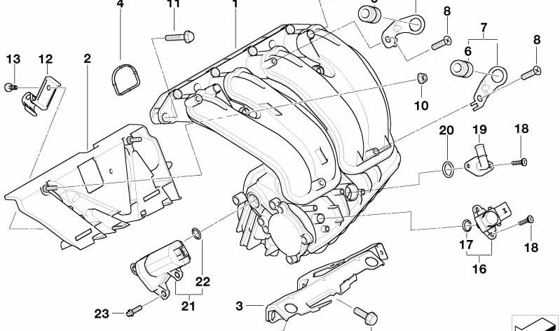 Zulassungskanal für BMW 3 E46 -Serie (OEM 11617509950). Original BMW