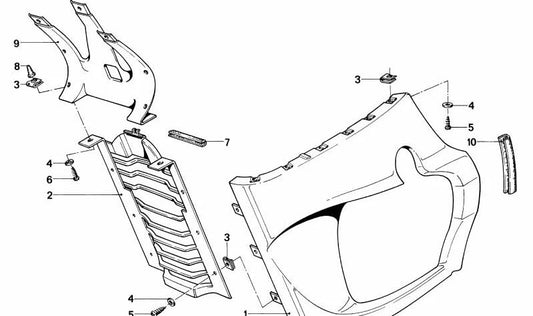 Cubierta inferior del motor imprimada OEM 46630025407 para BMW E46. Original BMW.