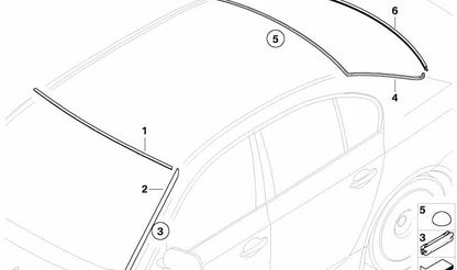 Cubierta de cristal trasero OEM 51317057415 para BMW Serie 5 E60, E60 LCI. Original BMW.