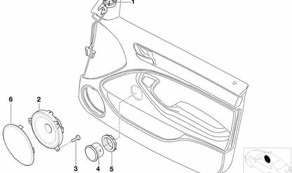 Altavoz de Tono Medio HiFi para BMW Serie 3 E46 (OEM 65138374753). Original BMW