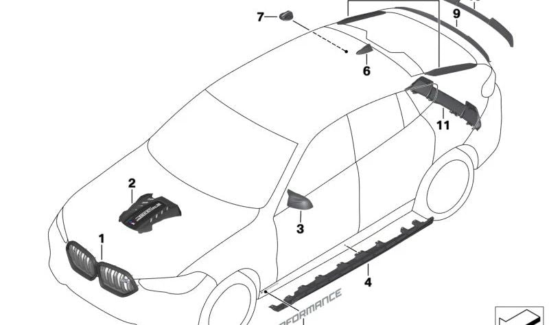 Alerón trasero para BMW X6 F96, G06 (OEM 51628084171). Original BMW