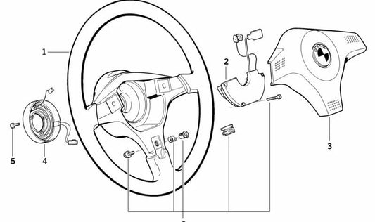 Kontaktring für Airbag (Sliding Hoop) OEM 32341162028 für BMW E36 {316i}. Original BMW.