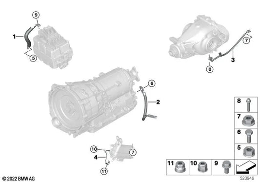 Cavo di massa per BMW 3 G20 Series, G20N, G21, G21N, 5 G31N (OEM 61298742025). BMW originale