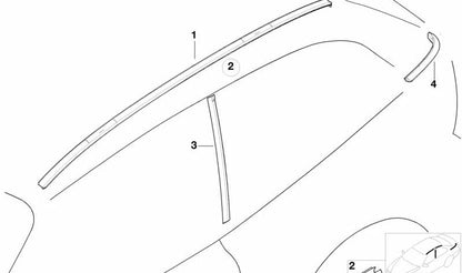 Primed left sun visor for BMW (OEM 51138412853). Original BMW