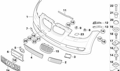 Base para Matrícula para BMW E92, E93 (OEM 51117175017). Original BMW.