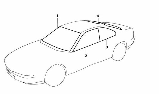 Fenêtre arrière verte pour la série BMW 8 E31 (OEM 51318125902). BMW d'origine