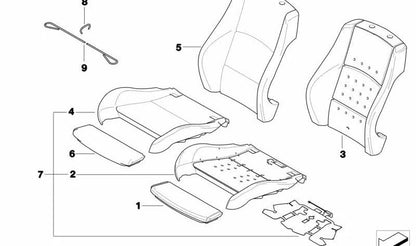 Funda de Respaldo de Cuero Izquierda para BMW E82 (OEM 52102997261). Original BMW.