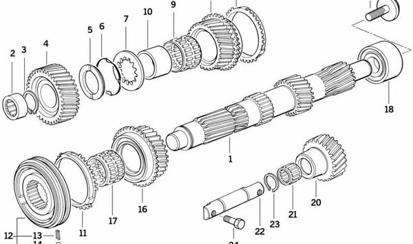 Engranaje de tercera marcha OEM 23221228346 para BMW E87, E36, E46, E34, E39, Z3, E85. Original BMW.