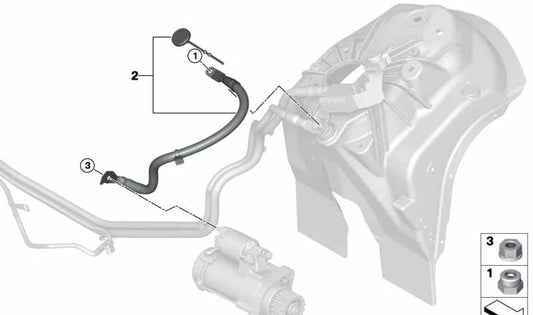 Cable de arranque B+ OEM 12428614095 para BMW X5 F15 xDrive40e. Original BMW.