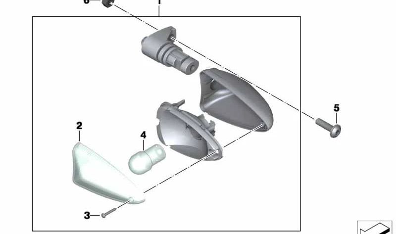 Vidrio de indicador de dirección delantero OEM 63137707957 para motos BMW G 650 X (K15). Original BMW Motorrad.
